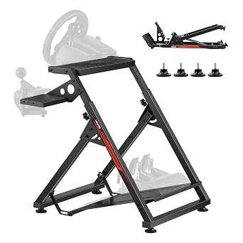 VEVOR Racing Wheel Stand, Adjustable & Foldable Simulator Stand for Logitech G923 G920 G29 G27, Thrustmaster T300RS TX F458 T500RS T3PA-PRO(F1/GT) Gaming Cockpit,Pedals Simulator NOT Included,Compact