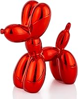 AMOIENSIS Shiny Balloon Dog Statue - 4 Inch Resin Desk Shelf Decor, Red or 7 Vibrant Colors, Modern Whimsical Knick Knack
