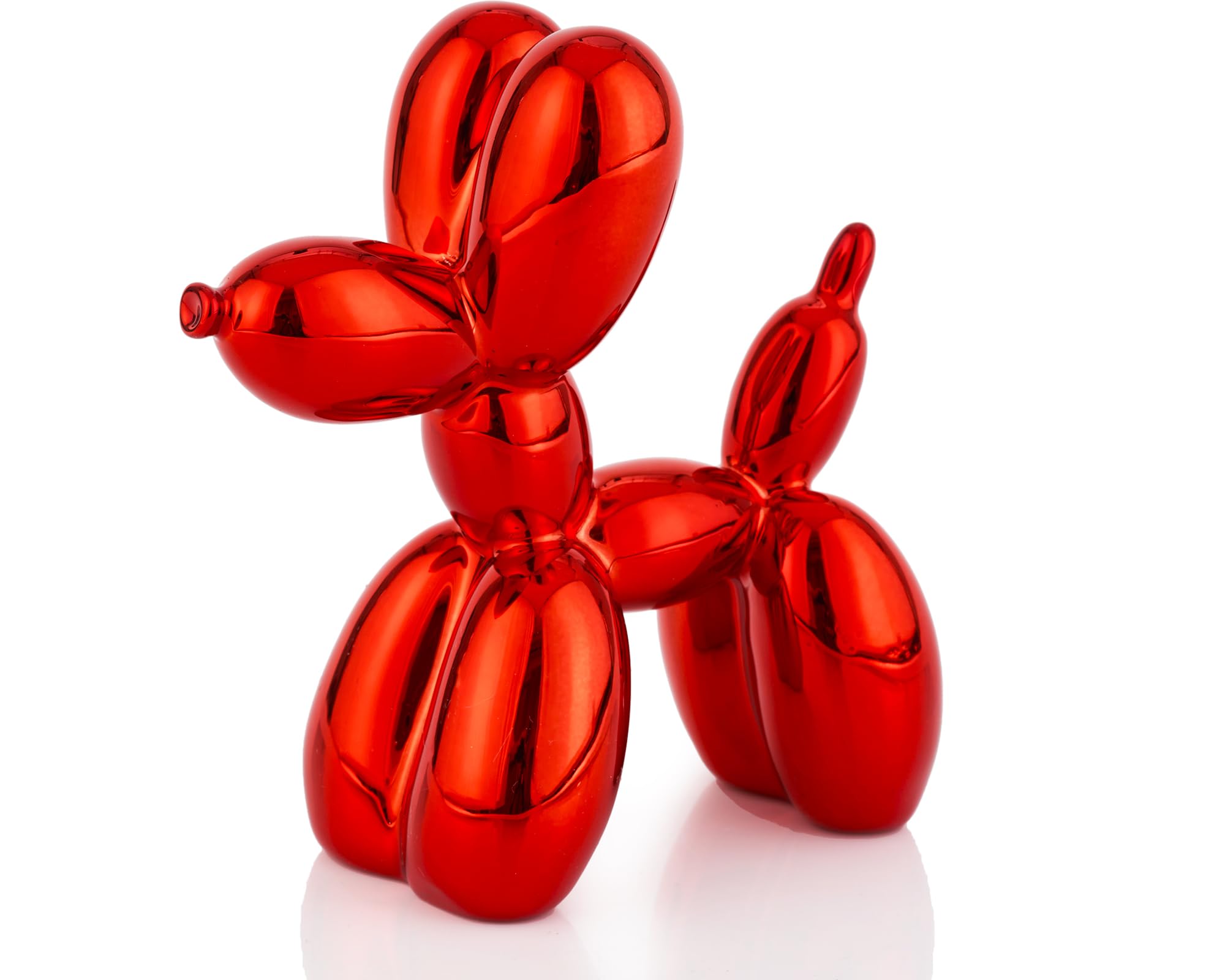 AMOIENSIS Shiny Red Balloon Dog Statue Decor, 4 inch Small Knick Knacks Balloon Dog Animal for Desk Shelf Decor