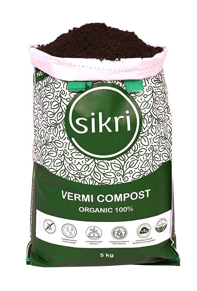 Image of Vermicompost Fertilizer for Plants | Organic Manure for Home Garden Use | Natural Soil Conditioner for Flowering, Indoor, Outdoor, Terrace & Vegetable Plants | Plant Growth Booster Compost - 5kg