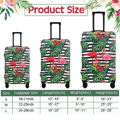 Amylove 3 Pcs Suitcase Covers Protective Washable Suitcase Protector Anti Scratch Luggage Cover Protector for 18-28 Inch Luggage (Flamingo)2