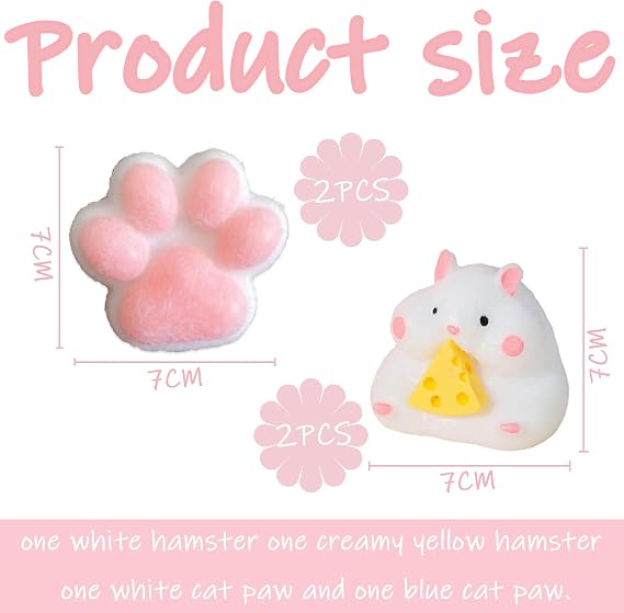 4 Pcs Taba Squishy, Fufu Squishy Squishies, Squishy Stress Toy aged 15+ ﻿