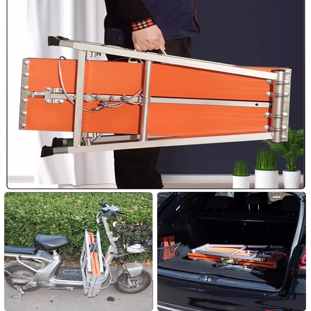 Andamio profesional de aleación de aluminio, altura ajustable, antideslizante, 120 cm de largo, diseño plegable de acero galvanizado para una plataforma de trabajo segura