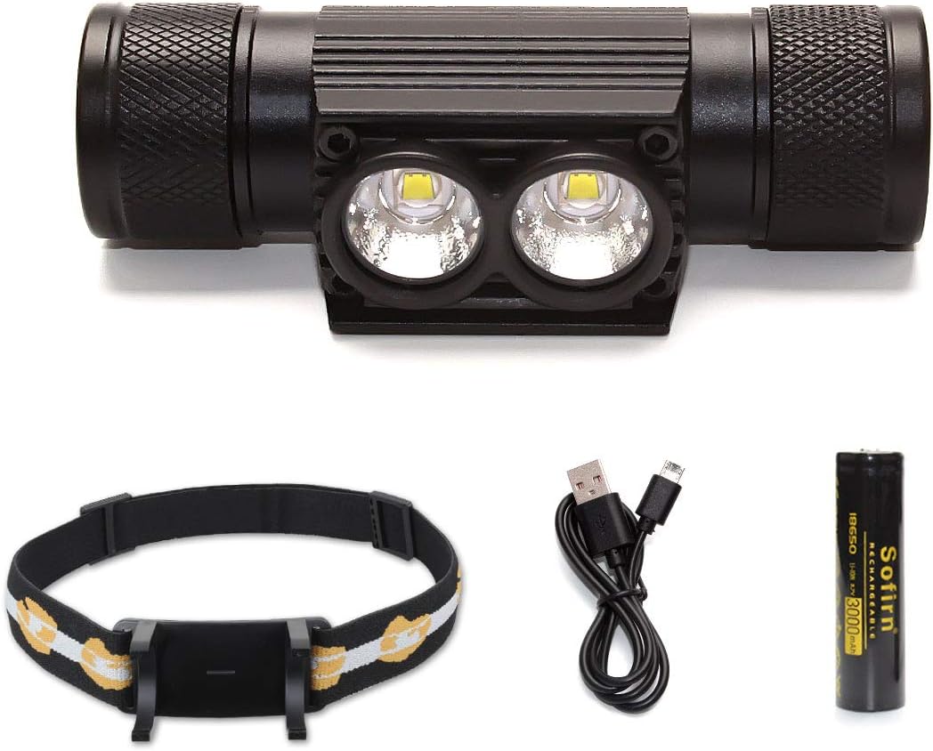 Headlamp, 1200 Lumen Rechargeable Headlamp Flashlight, Bright SST40 LED with Battery(Inserted), Waterproof, for Kids and Adults, for Camping, Running, Hiking, Emergency, Outdoor - - 