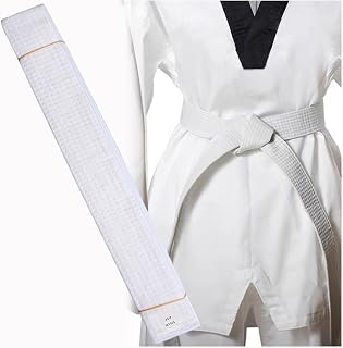 Taekwondo Belt, White Belt Taekwondo Solid Rank,Karate Judo Belts with 8 Rows of Stitching,Universal Brazilian Jiu Jitsu Belts for Adult,Durable Aikido Arts Belt for Competition Training