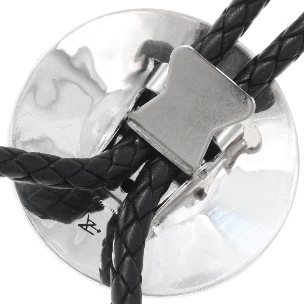 Alltribes Native American Gold Silver Bolo Tie Man In The Maze Pattern on Genuine Leather 0399