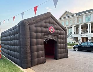 Large Black Inflatable Cube Disco Tent Square Gazebo Event Room Big Mobile Portable Night Club Party Pavilion for Backyard/Outdoor Events(23ftx16.5ft)