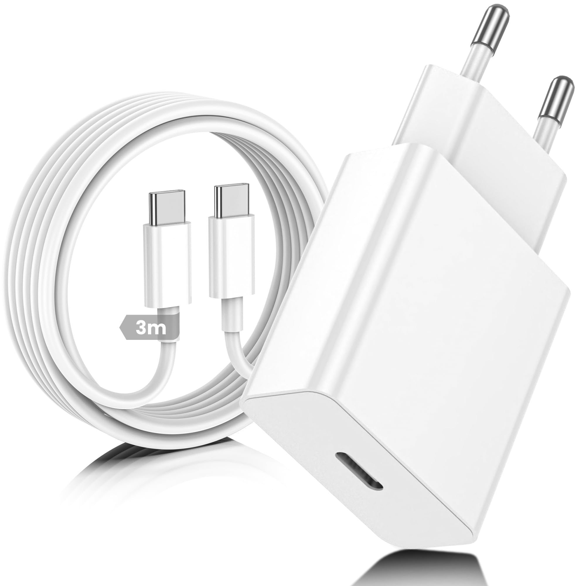 Caricatore USB C,USB-C a C da 3m,Caricabatterie Rapido Batterie di Per Apple iPhone 17/16/15/Plus/Air/Pro/Max,Per Galaxy S25/S24, Per iPad/Pro/Min,Tipo C Cavetto Ricarica Charger Adattatore