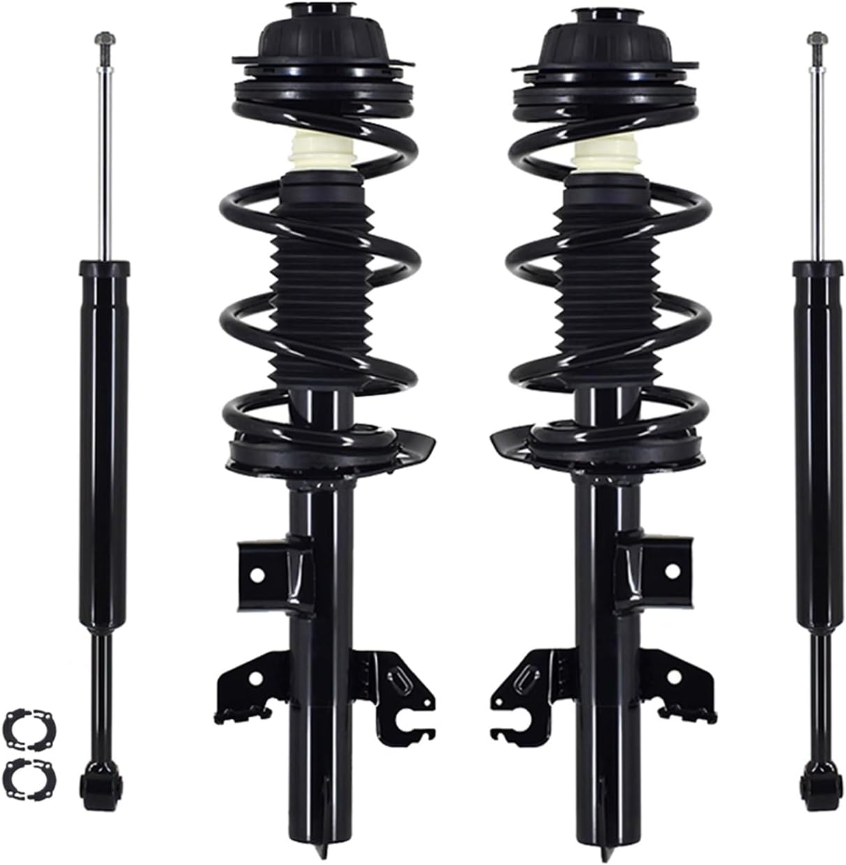 PM Auto Set of 4 Front Quick Complete Strut-Coil Spring Assembly-Rear Shock Absorber Replacement For 2014-2018 Jeep Cherokee Updated FCS Version Trailhawk