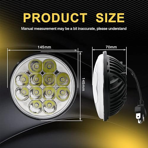 Miniatura 8 de 4 faros delanteros LED redondos de cristal de 5.75 pulgadas, 36 W, haz sellado IP68, impermeable, repuesto 4000 4040 5506 H5006 H651  H466