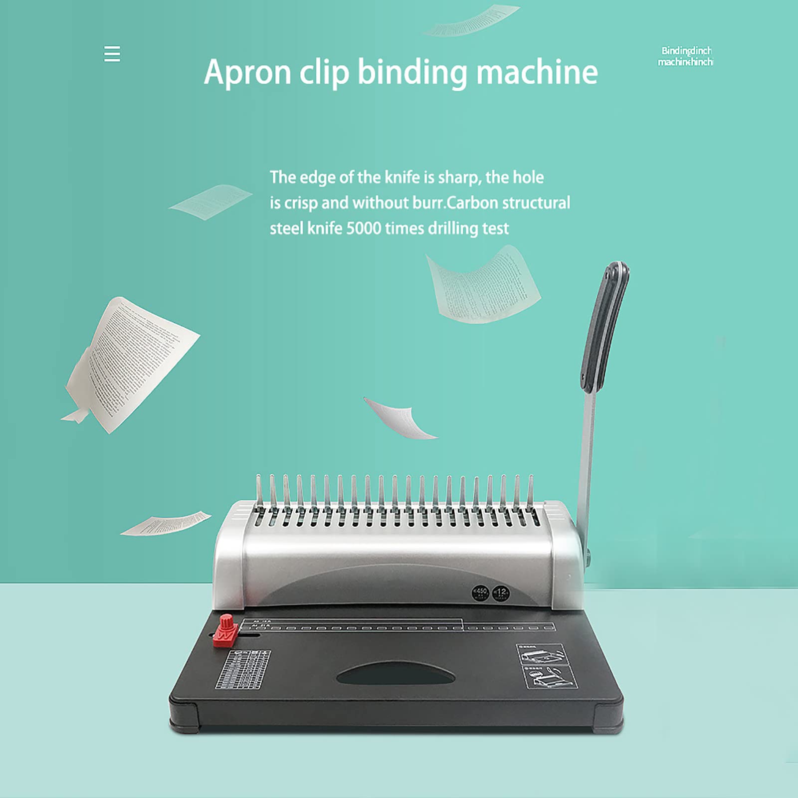 Binding Machine - Raccoglitore a 21 fori, per documenti da ufficio, formato A4, A5, punzonatrice per 450 fogli