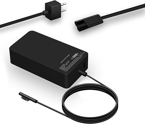 Cargador de portátil Surface Pro de 65 W para Microsoft Surface Pro X, 10, 9, 8, 7, 7+, 6, 5, 4, Windows Surface Laptop 6, 5, 4, 3, 2, 1, Surface