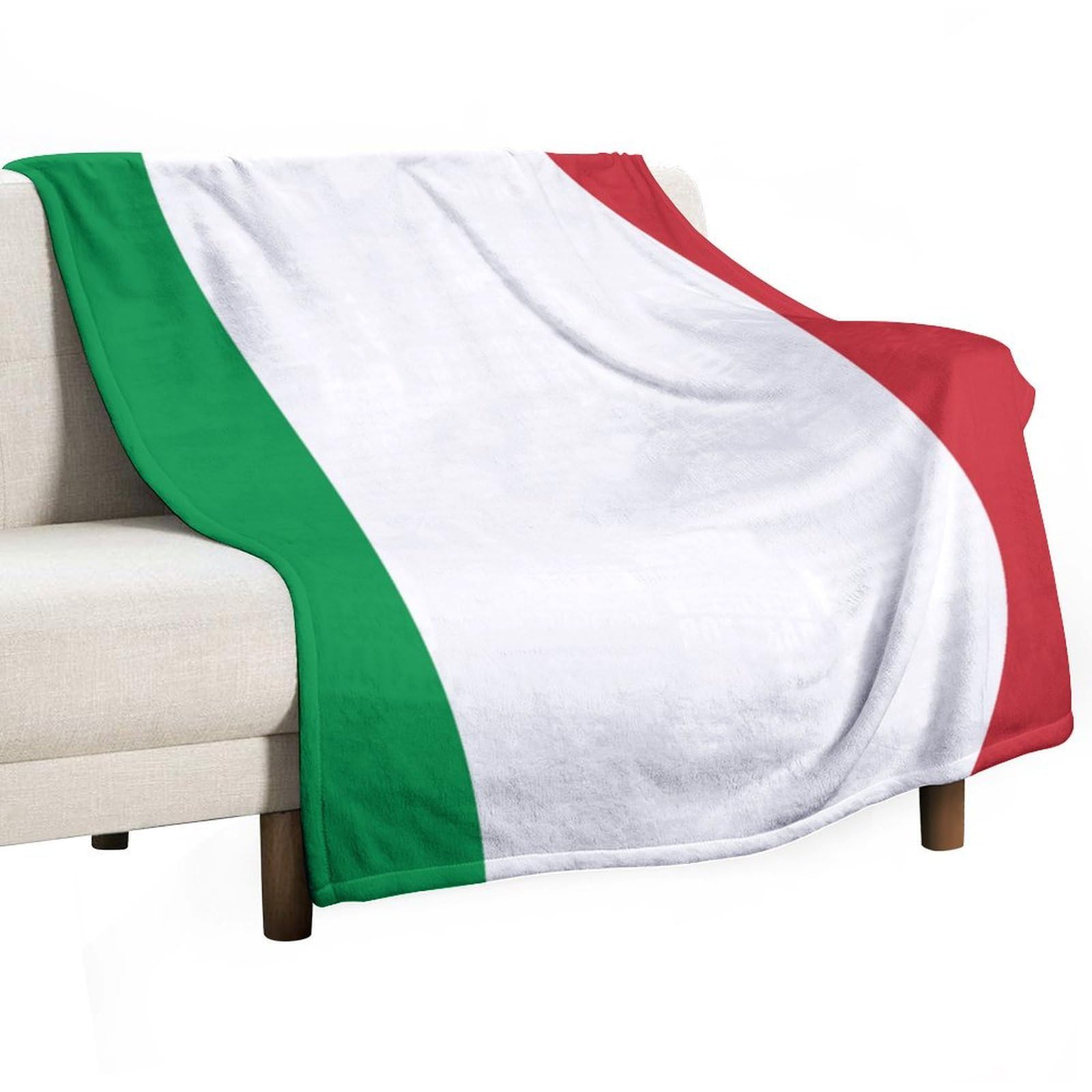 Hxwokrum Flannel Blanket, Italy Flag Throw Blanket for Couch Sofa Bed Office, Soft And Comfortable Without Pilling