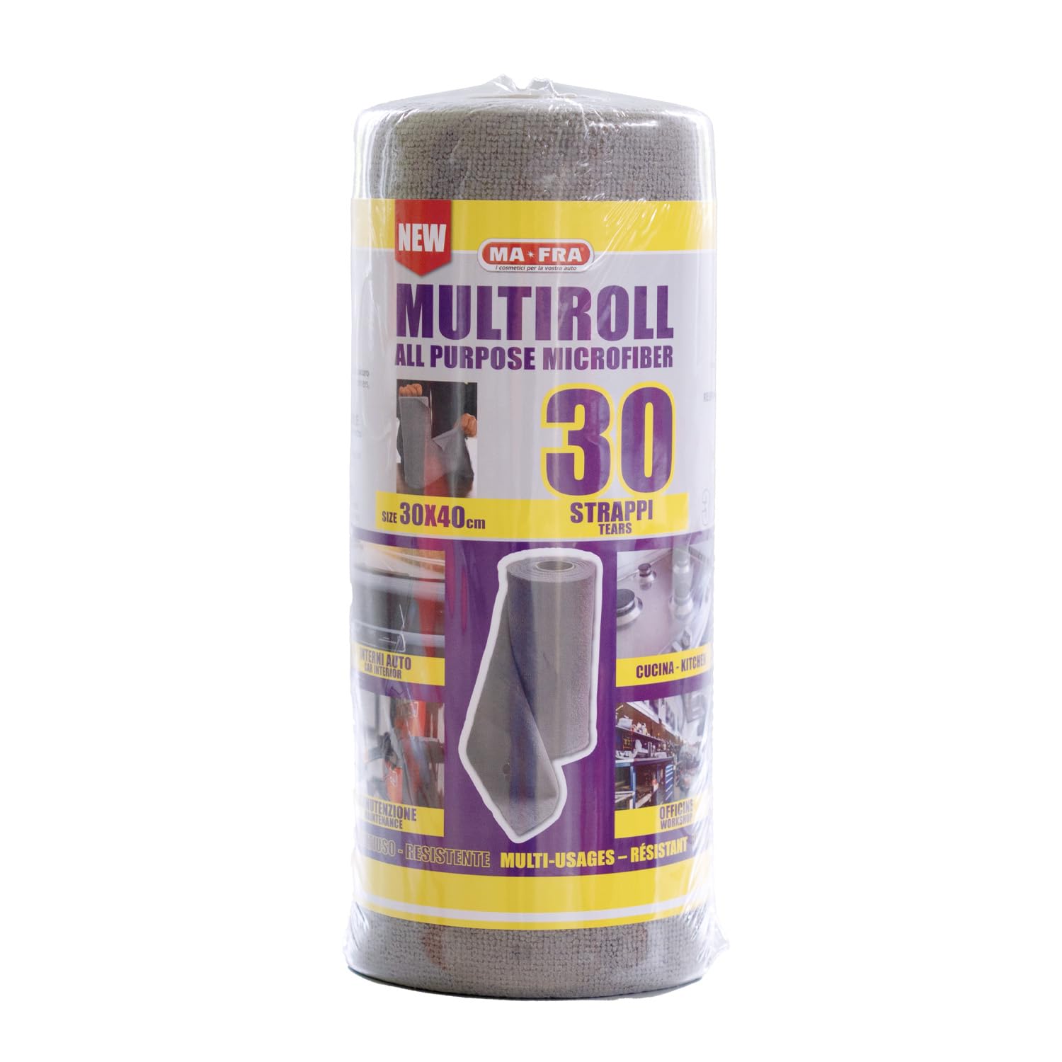 Rouleau De 30 Chiffons Microfibre Mafra - 30x40cm, Haute Absorption, Réutilisables (50 Lavages), Pour Voiture, Maison, Atelier - 4