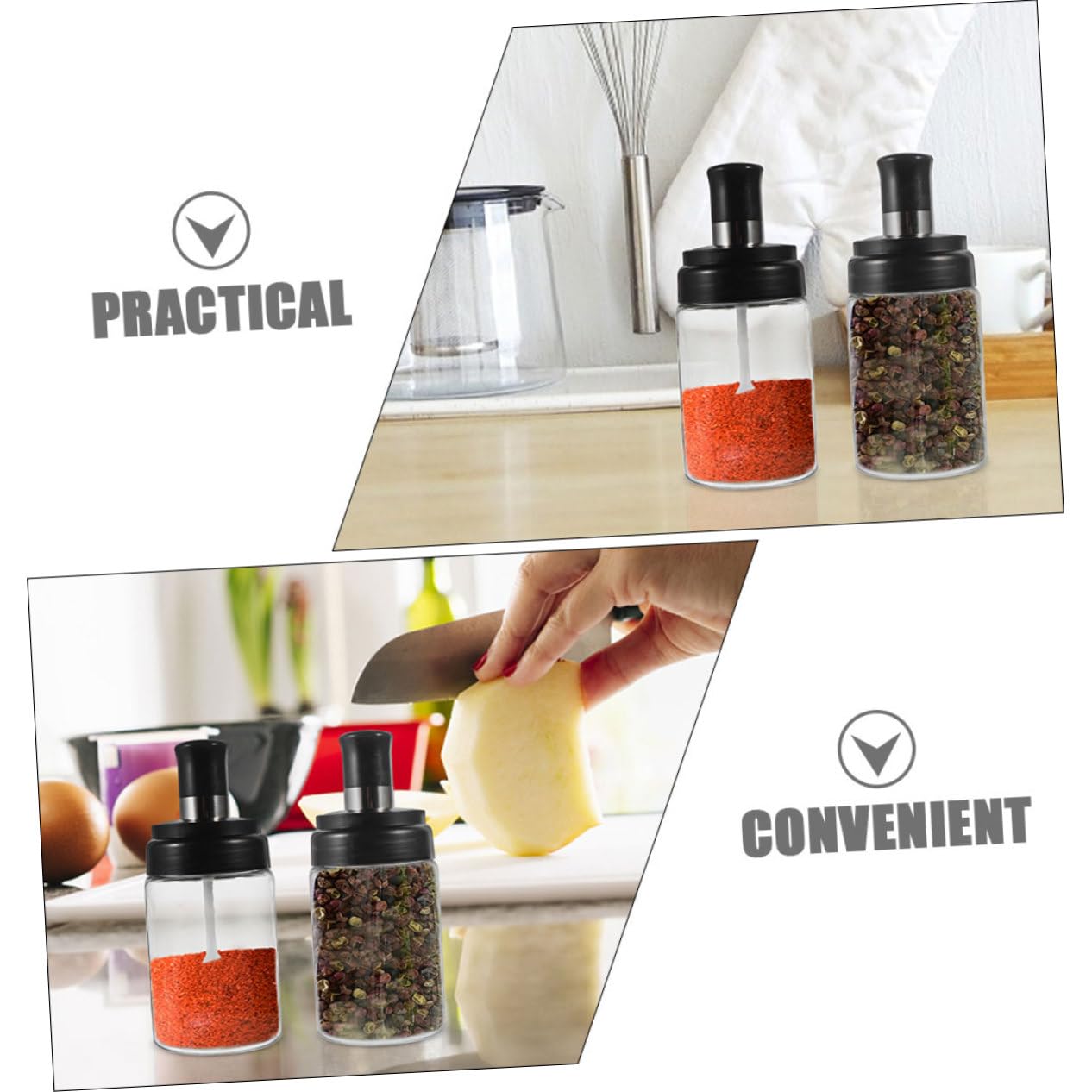 PRETYZOOM 5 Juegos Contenedor De Especias Para El Hogar Frascos Con Tapa Azúcar Dispensadores Matraz Avena Dispensador De Miel Tapas Tarro De Miel Y Galleta Gel De Sílice 2 Piezas * 5