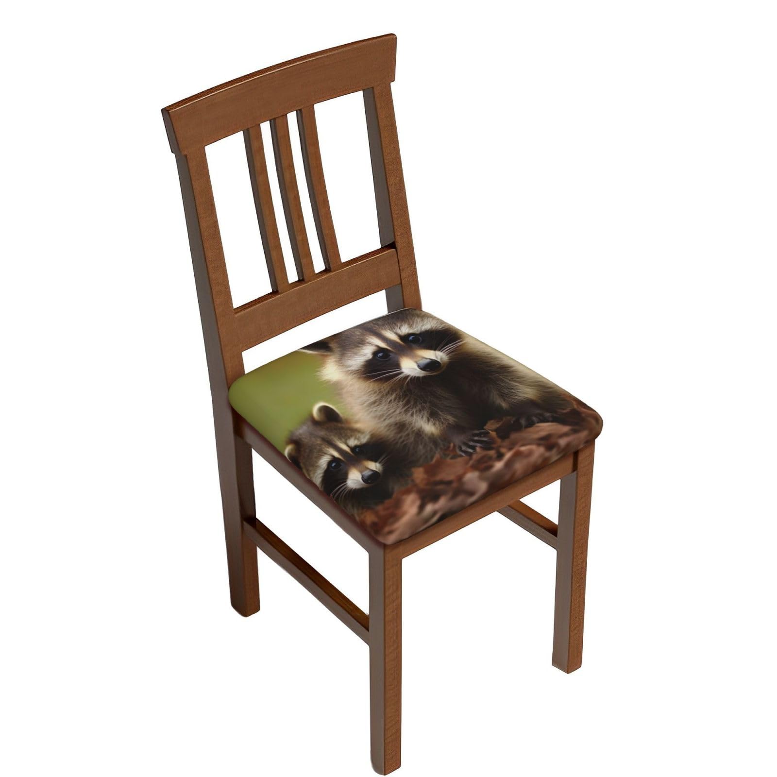 DWVTSLH Raccoon Bar Stool Covers Square, Six Piece High Elastic Soft Seat Cushion Cover Protector Washable Barstool Slipcovers Nonslip Replacement Square Bar Chair Covers