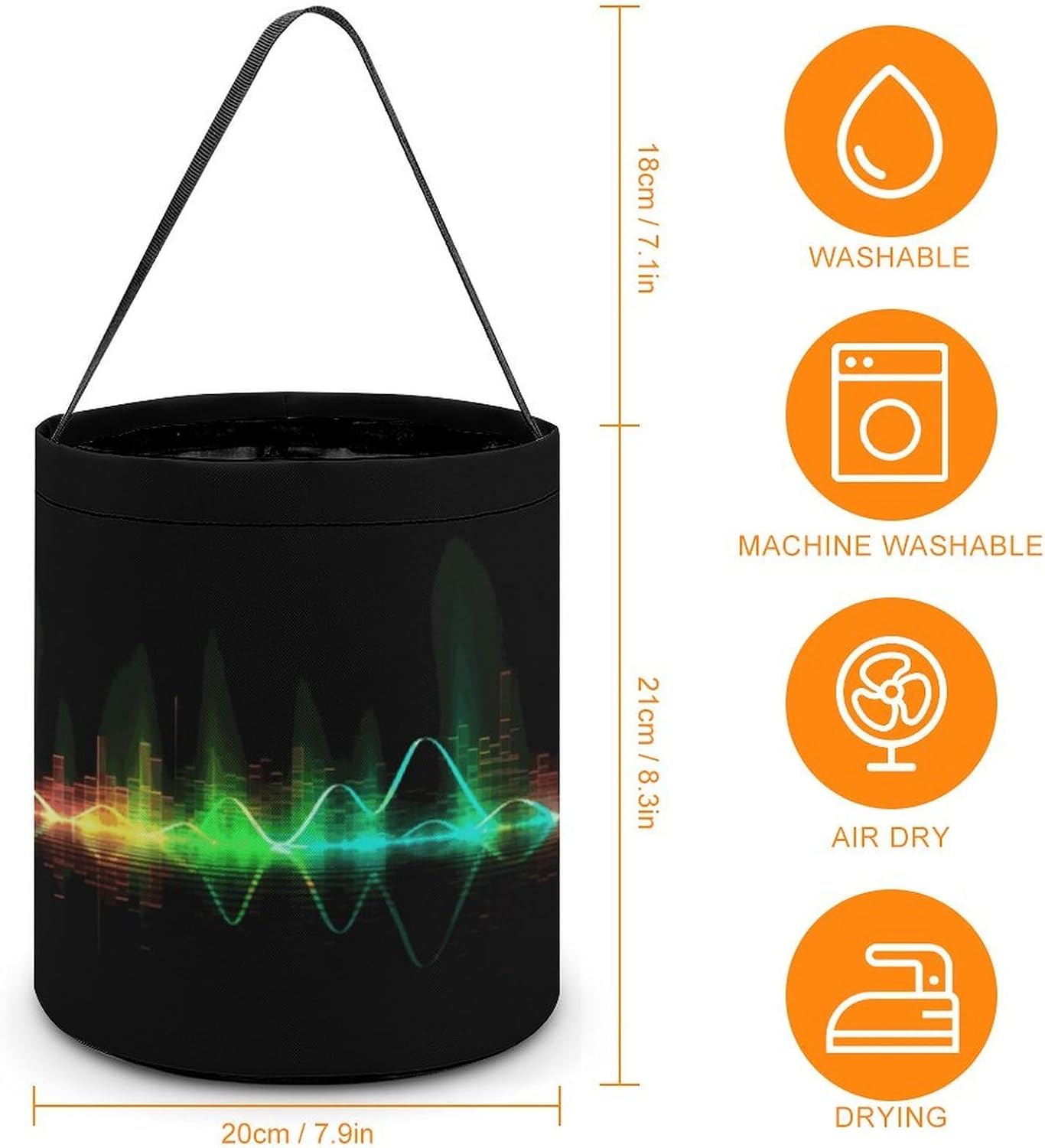 Cool Music Sound Wave Halloween Trick Or Treat Bag with Handle image 4