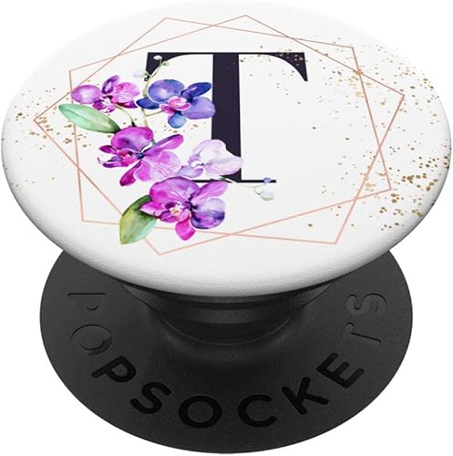 Miniatura 1 de Orchids Plants Flower - Soporte para teléfonos y tabletas, diseño de letra T, color blanco, Negro