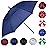 MRTLLOA Automatic Open Golf Umbrella, Extra-Large Oversized Double Canopy Vented Windproof Waterproof Stick Rain Golf Umbrellas for Men and Women (Navy Blue/68 in)