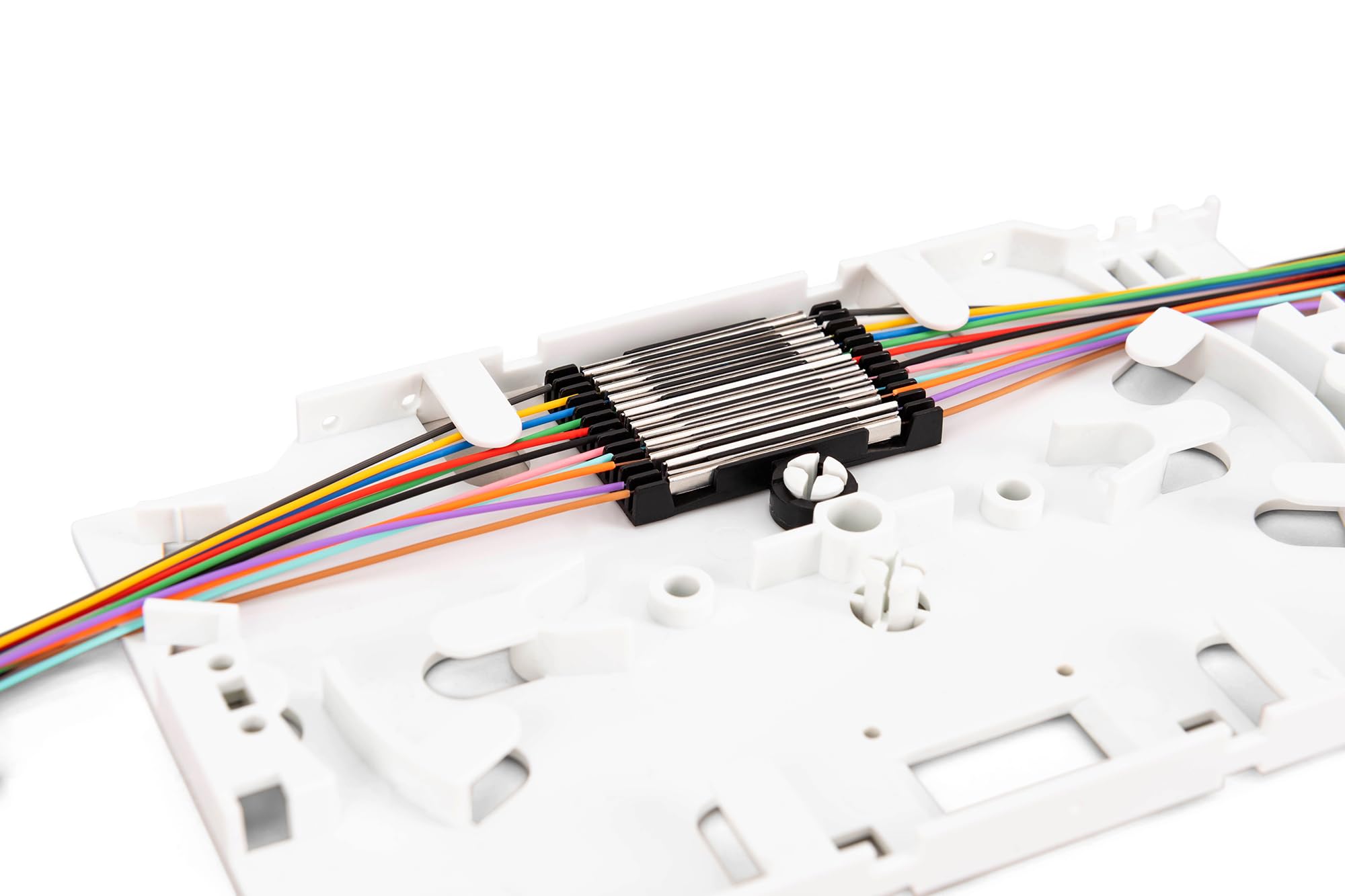 DIGITUS Protección contra empalmes por crimpado FO – 150 unidades – para cables de fibra óptica – cierre por presión – ángulo de apertura de 52 grados – protege contra vibraciones y micromovimientos