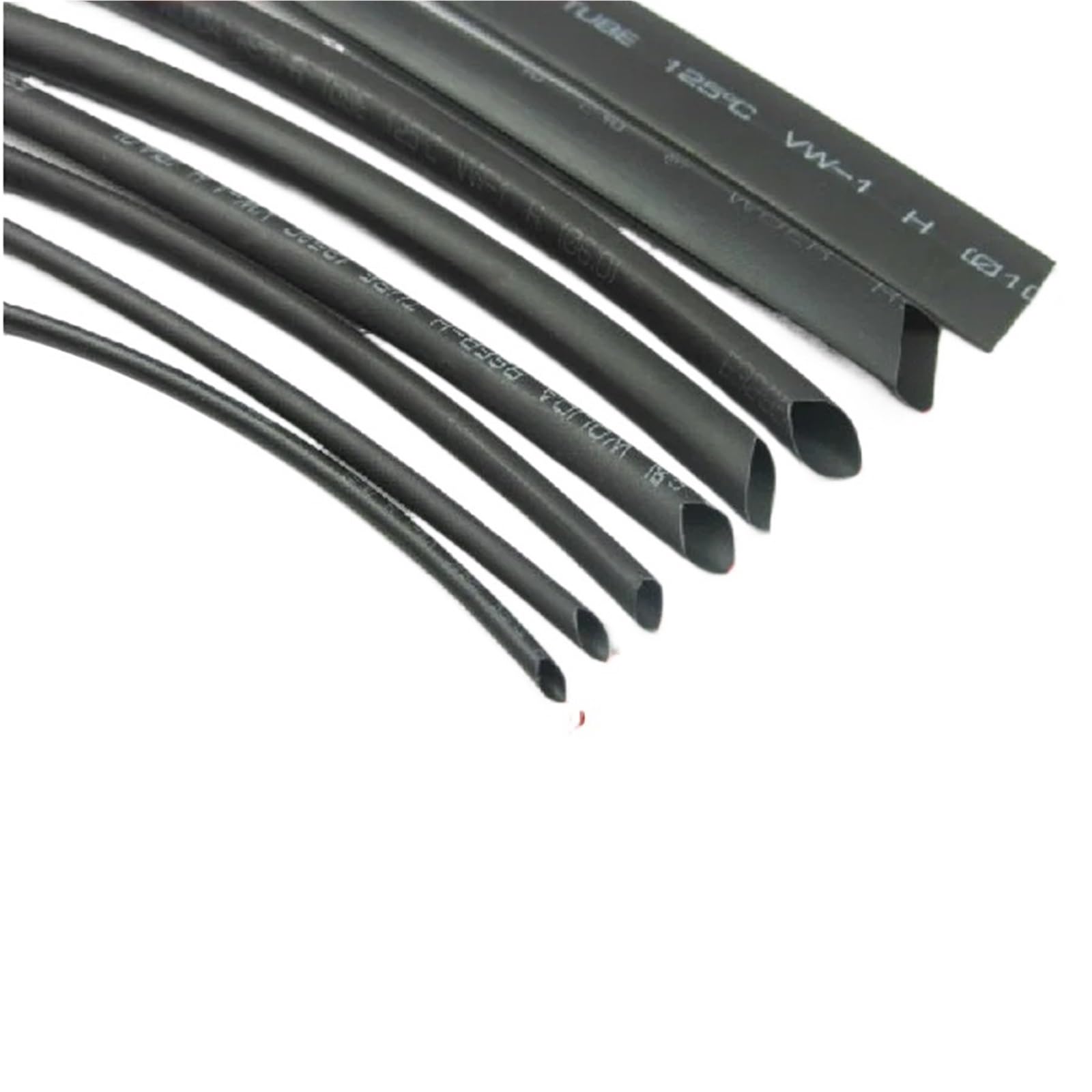 Gaine thermorétractable noire 2:1 en lot de 8 mètres avec 8 diamètres assortis pour câbles