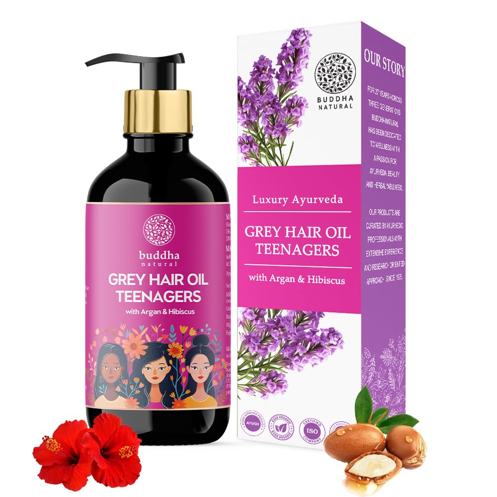 Buddha Natural Grey Oil For Teenagers (200 ML) - 100% Ayush Certified - Helps to Restore Natural Dark Color and Shine of Hair-image-17