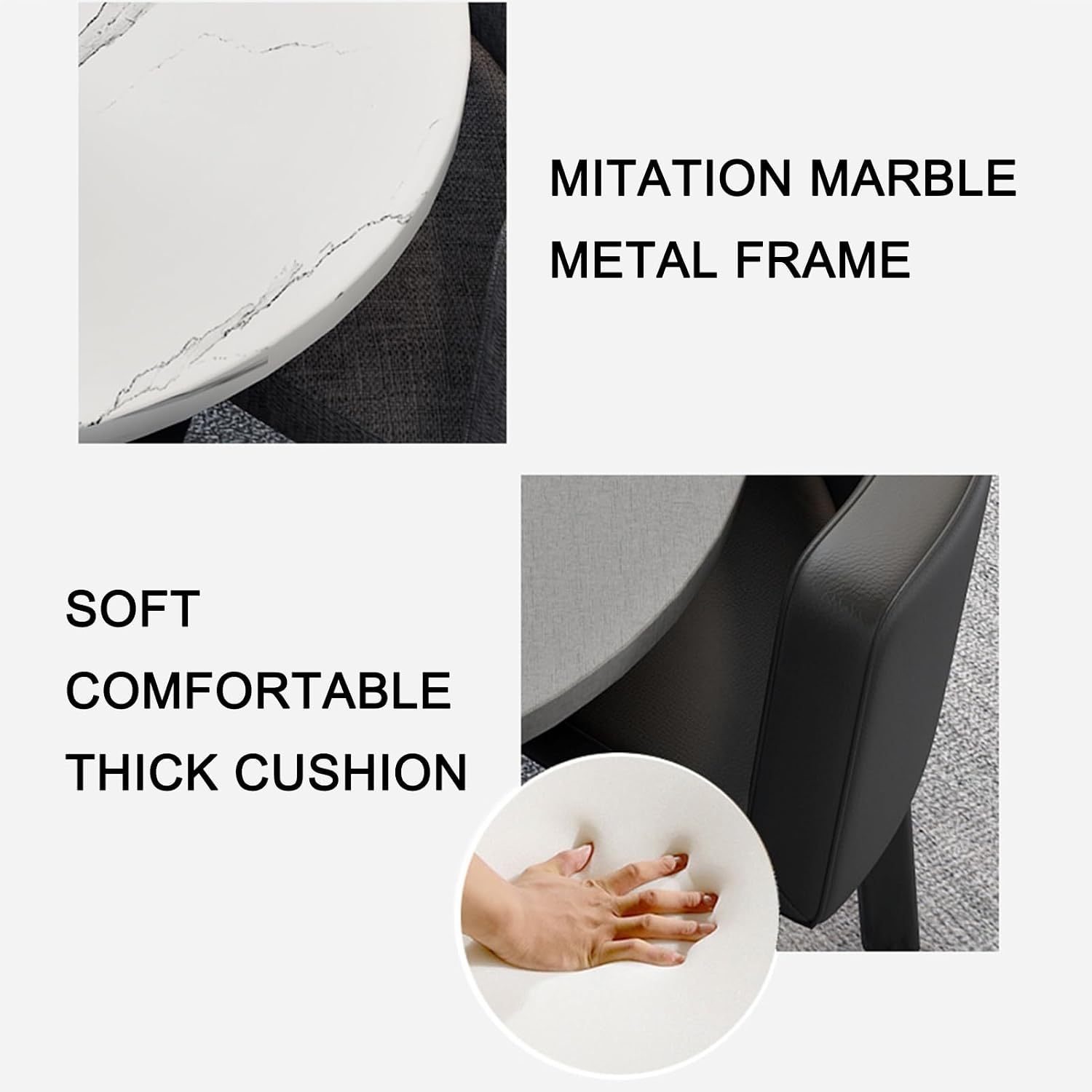 HARELA Office Reception Round Table, Small Round Table Simple Reception Table and Chair Set, Kitchen & Dining Table, Living Room Balcony Leisure Table Coffee Shop Bakery Lounge (Color : Light Grey)