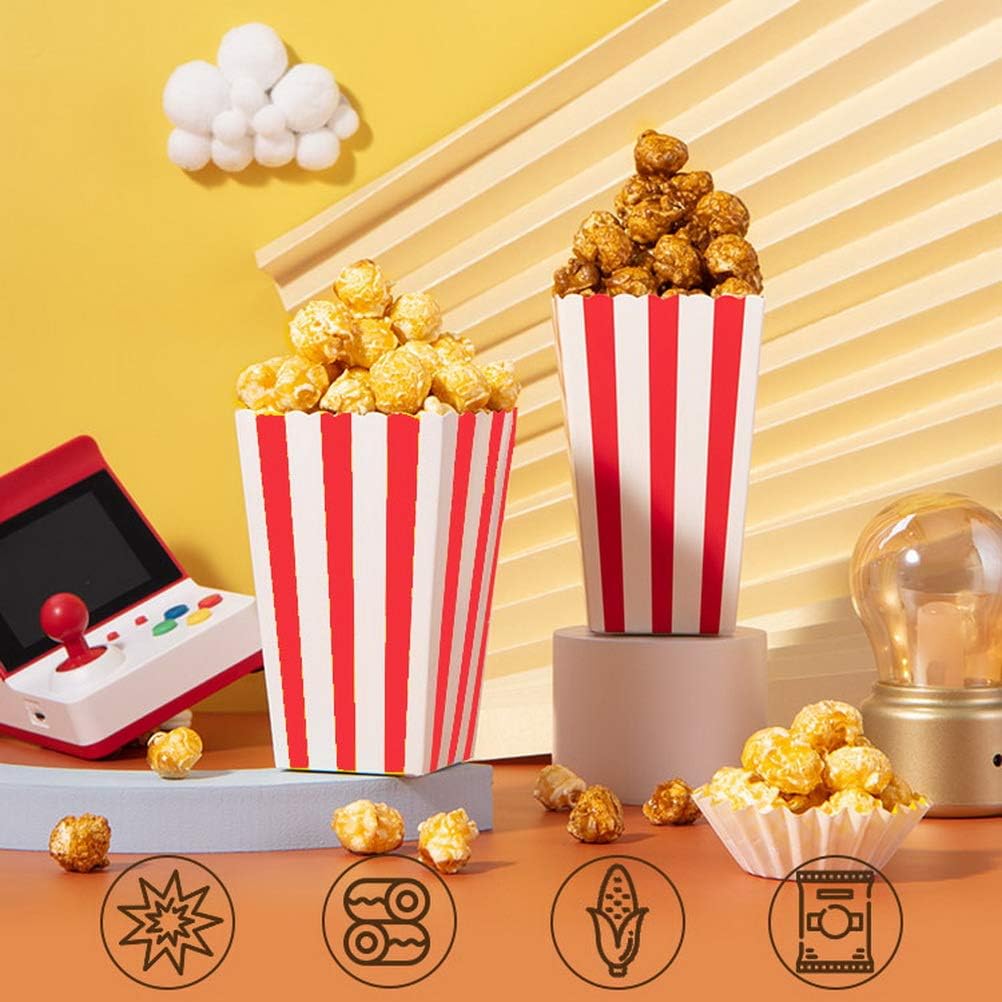 15 Pcs Popcorn Boxes, Popcorn Bags Bucket Favor Boxes for Movie Night, Party, Birthday 4.5In Tallx2.7Square