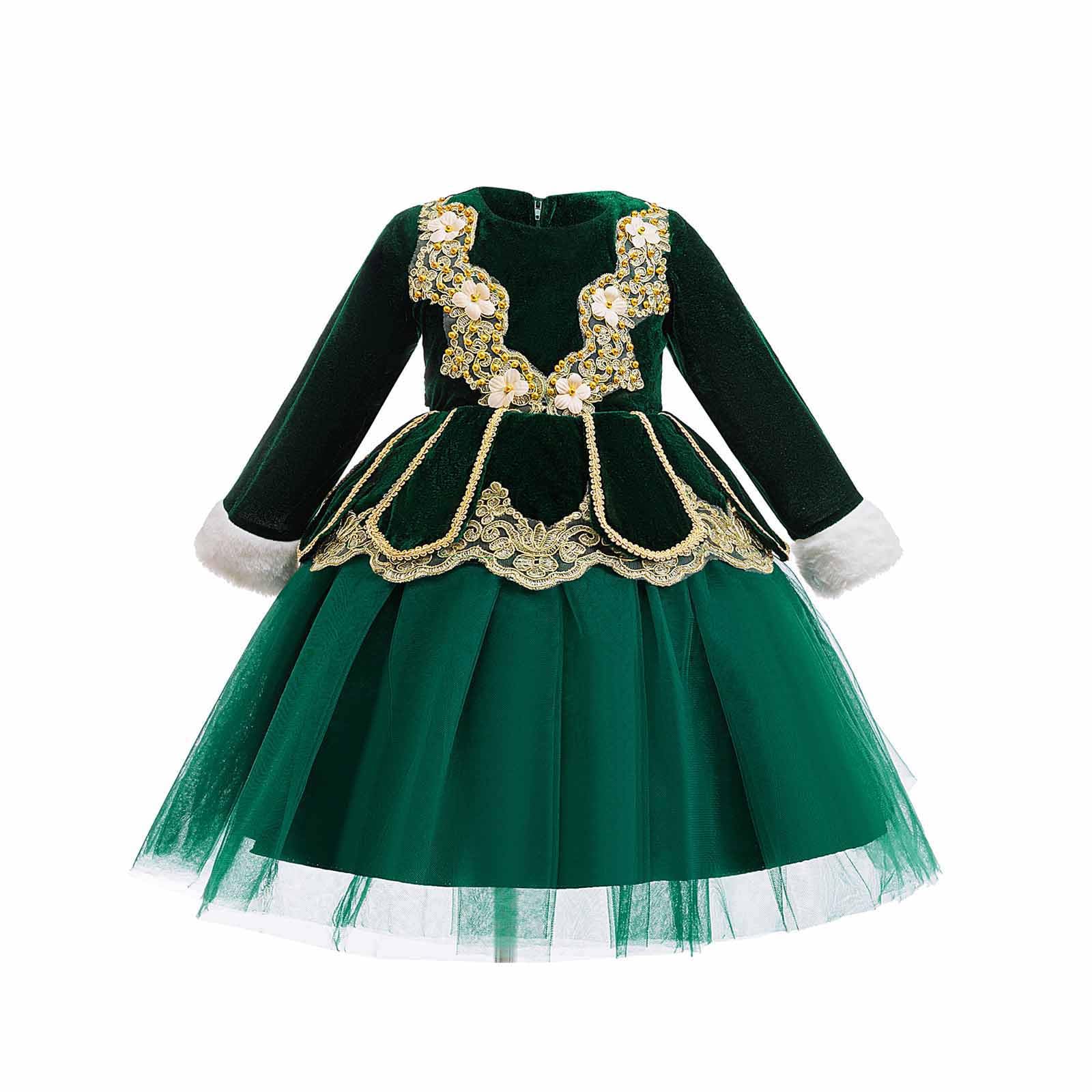 Tutu Ballet Niña Tutu Niña Falda Todas Las Estaciones Vestido Navideño Bordado De Manga Larga, Elegante para Galas, Concursos Y Celebraciones Formales En Invierno