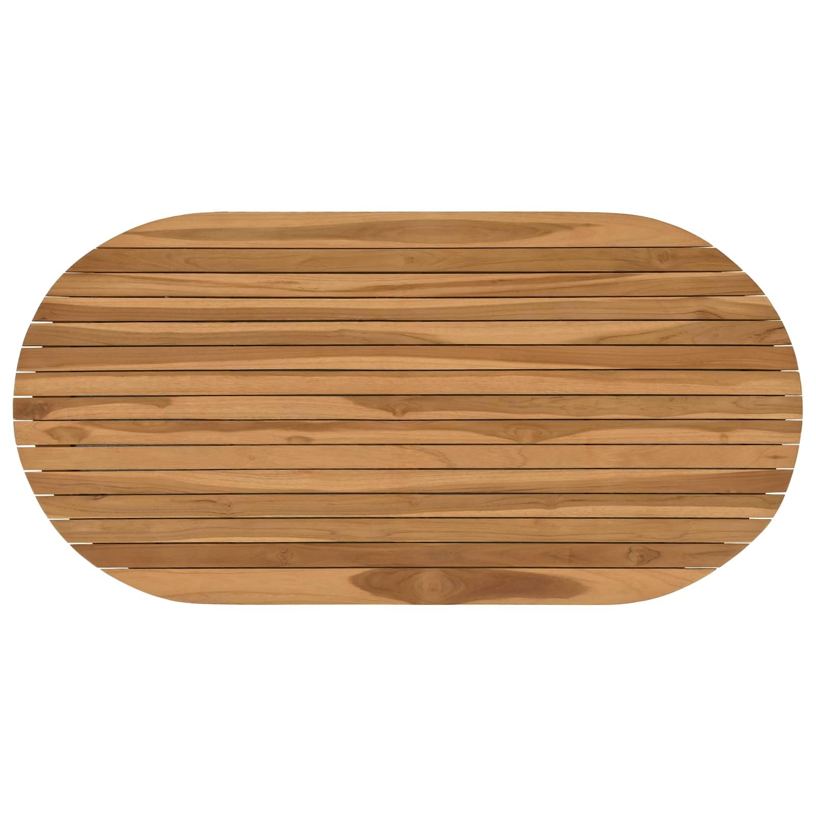 Plateau De Table Ovale 110 x 55 x 3,5 cm Bois De Teck Massif Brun