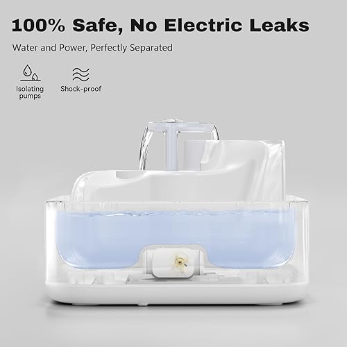 Miniatura 4 de Fuente de agua para perros y gatos, diseño automático de 3 etapas para múltiples mascotas, dispensador de agua para beber, fuente de cascada,