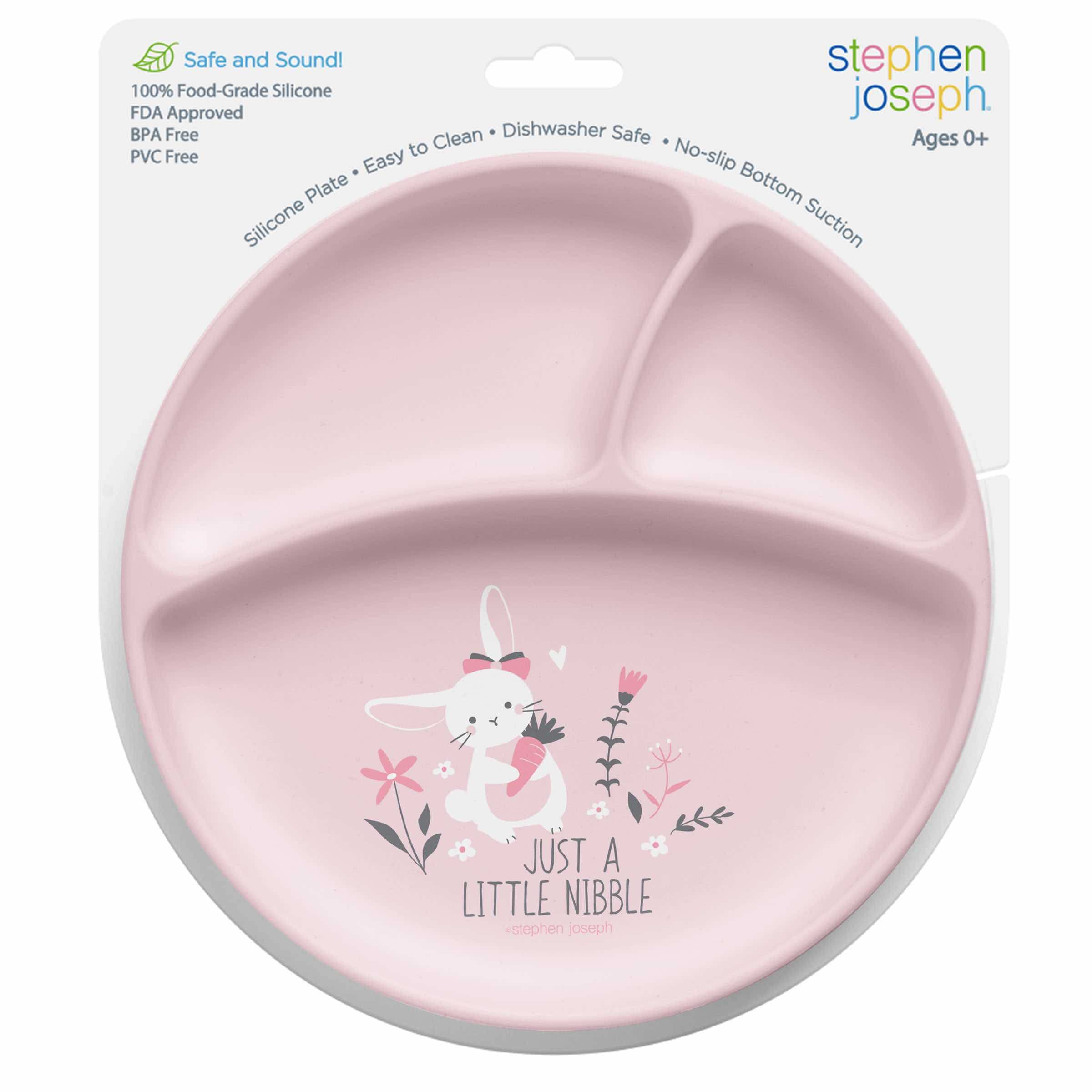 Stephen Joseph Silicone Baby Plate, One size, Bunny