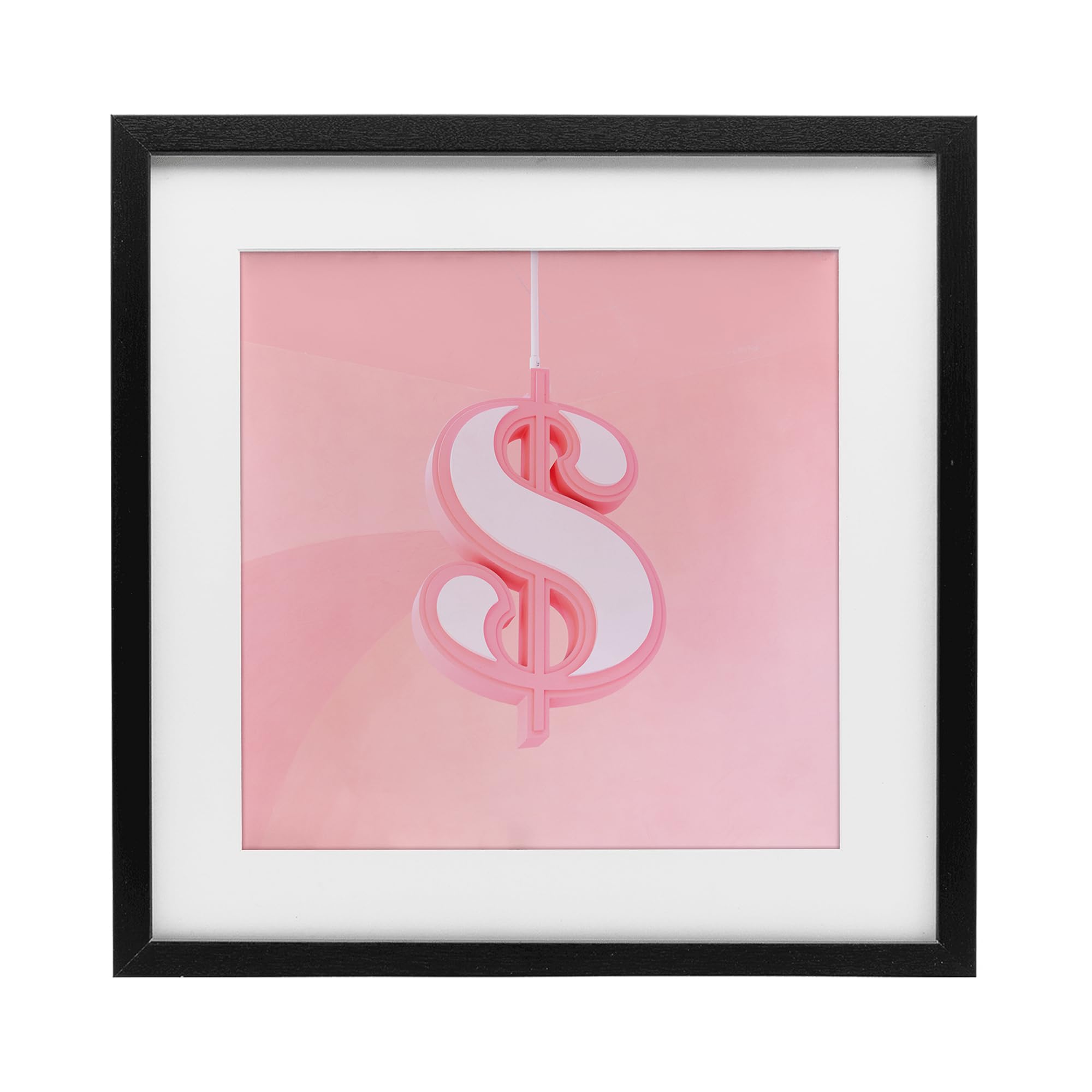 Impression dollar rose pastel sous verre LISH Creative par Stupell 33 cm