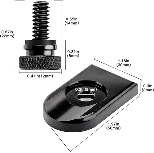 Vista 55 de Tornillo de asiento de motocicleta, tornillo de montaje moleteado para guardabarros trasero, 1/4 "-20 roscas de repuesto para Harley Touring
