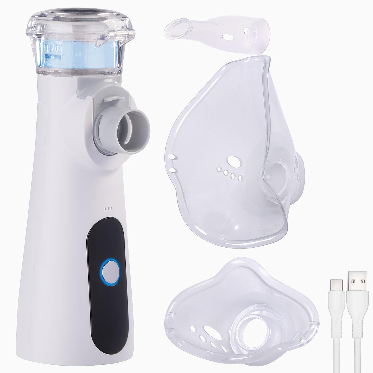 newgen medicals Ultraschall Nebulizer: Inhalationsgerät Vernebler für Kinder und Erwachsene, 2000 mAh, 25 ml (Inhalator Inhaliergerät, aufladbarer Inhalator, Baby)