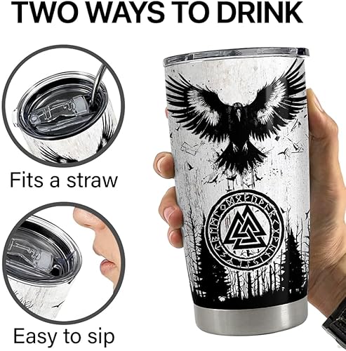 Vista 114 de SANDJEST Vaso de 20 onzas con diseño de águila con la bandera estadounidense, regalos para hombres y mujeres, vasos aislados de acero inoxidable