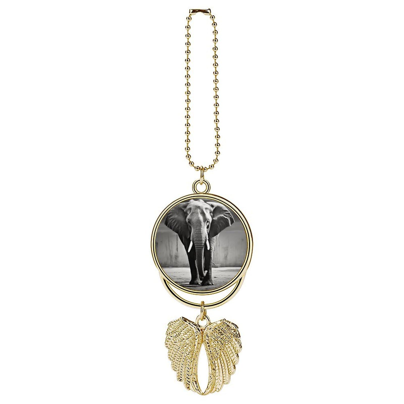 Black and White Elephant Car Charm Alloy Car Rear View Mirrors Hanging Ornaments Stylish Car Pendant Funny Auto Hanging Accessories Car Hanging Ornaments Gift for Women Men