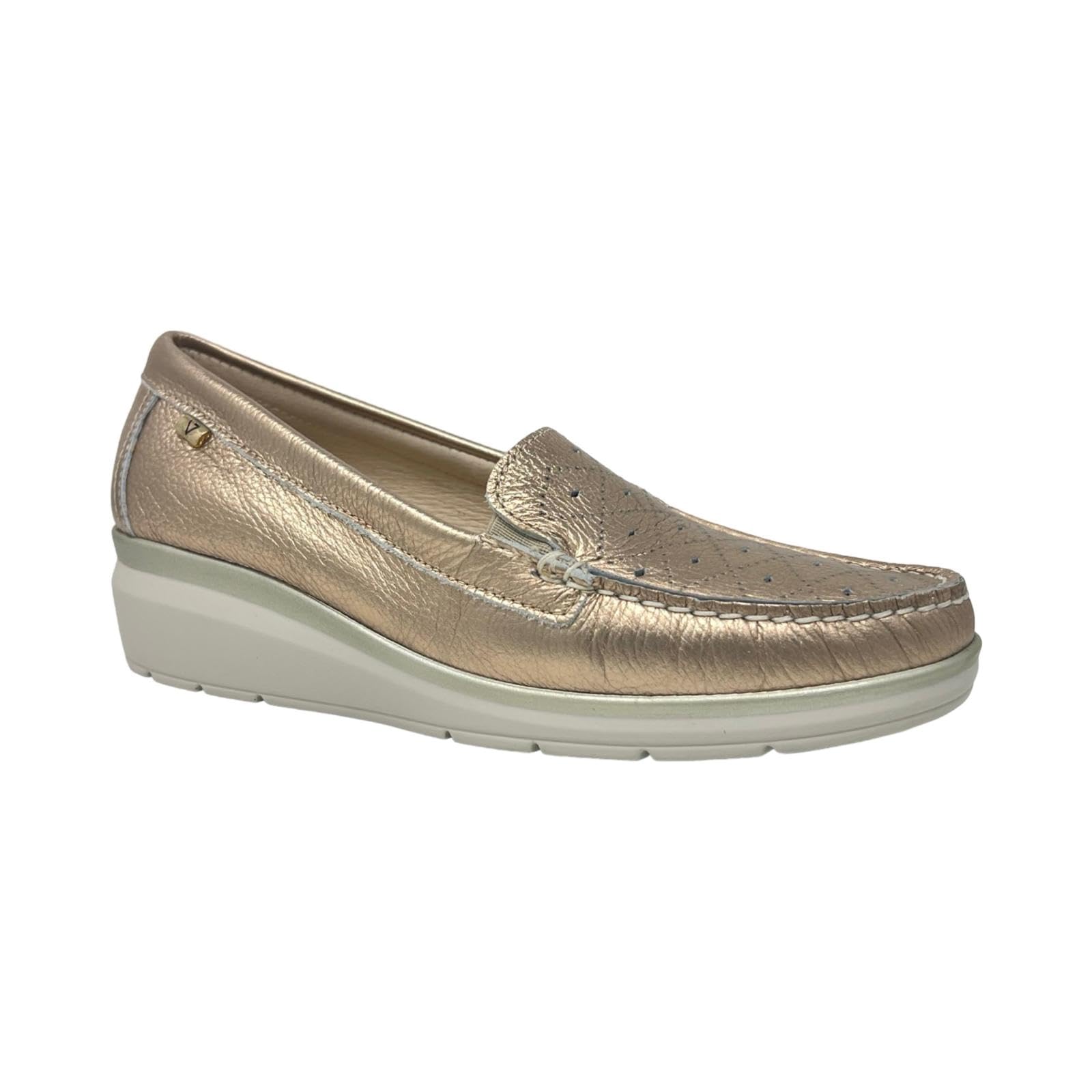 Valleverde 11052 Bronzo Scarpe Donna Mocassino Slip on Forata Elastico zeppetta