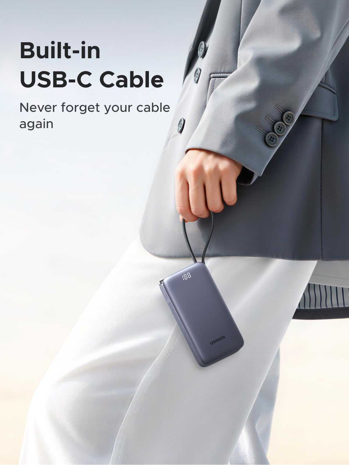 スマホアクセサリー UGREEN 3-in-1 Fast Charging Power 10000m Amazon.com: UGREEN 3-in-1 10000mAh 45W Power Bank with Integrated
