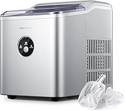 NORTHCLAN Ice Maker, Countertop Ice Maker Machine 28LBS/24H, 9 Ice Cubes Ready in 6 Mins, Electric Ice Cube Maker with Ice Scoop, Portable and Compact Ice Maker for Home/Kitchen/Office