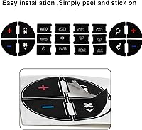 Vista 6 de SecosAutoparts Juego de calcomanías de panel AC y calcomanía de reparación de botón de radio, kit de reparación de calcomanía de botón de tablero AC