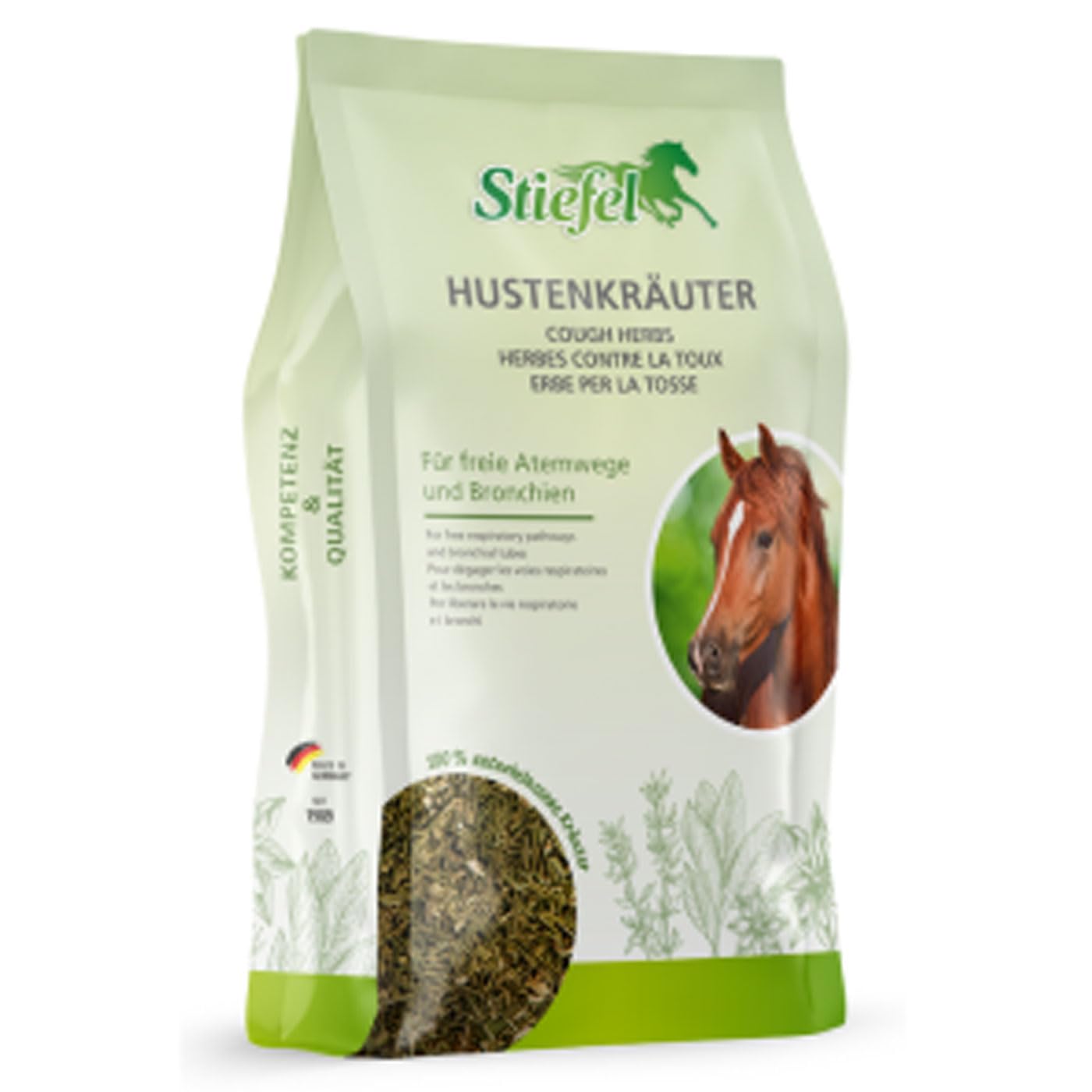 Set di mangimi per cavalli – Erbe tosse 1 kg + caramelle alle erbe 500 g + ciotola per mangime, cucchiaio dosatore e spazzola per cavalli – erbe naturali per vie respiratorie e ricompensa