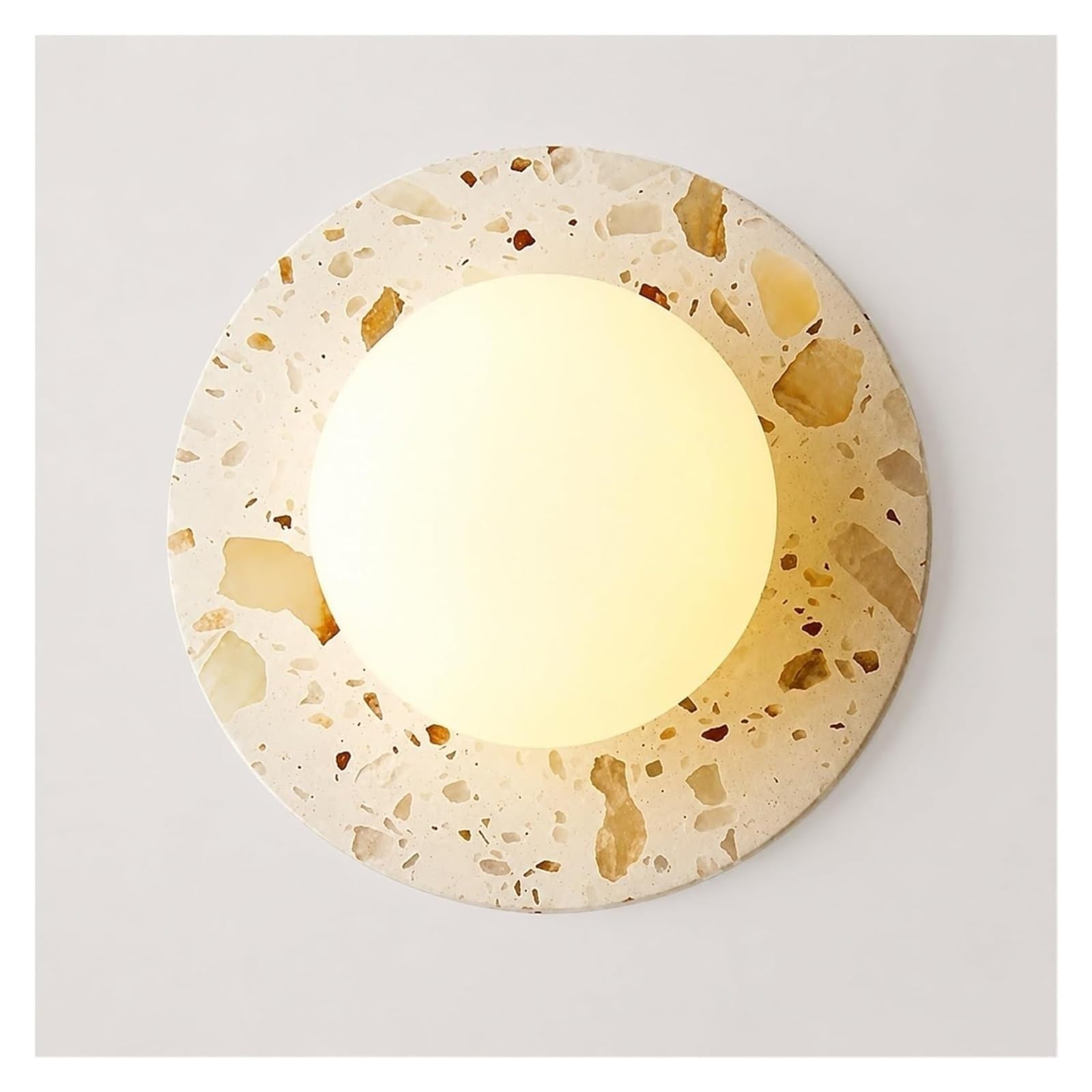 FEITENGDA Nordic Round Terrazzo Wall Sconce