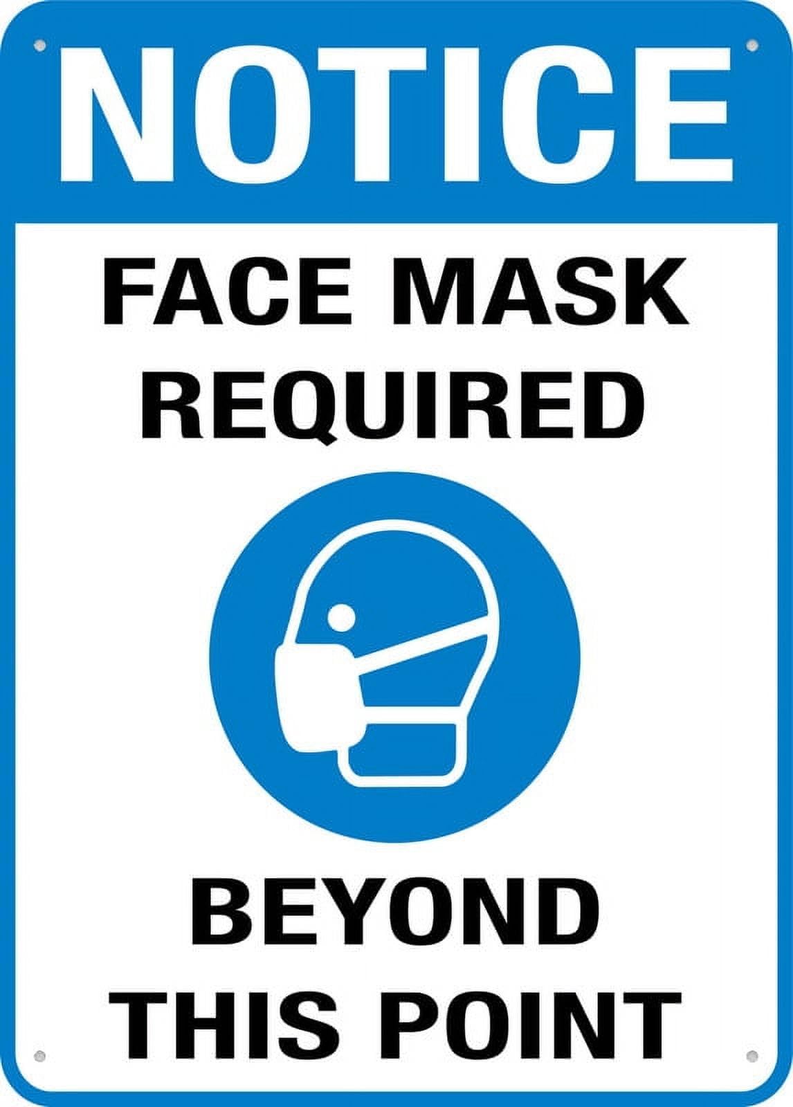 Peiyeety A01 Notice Face Mask Required Beyond This Point Outdoor Signs Aluminum 12X16 Inches Uv Ink Printed For House And Business