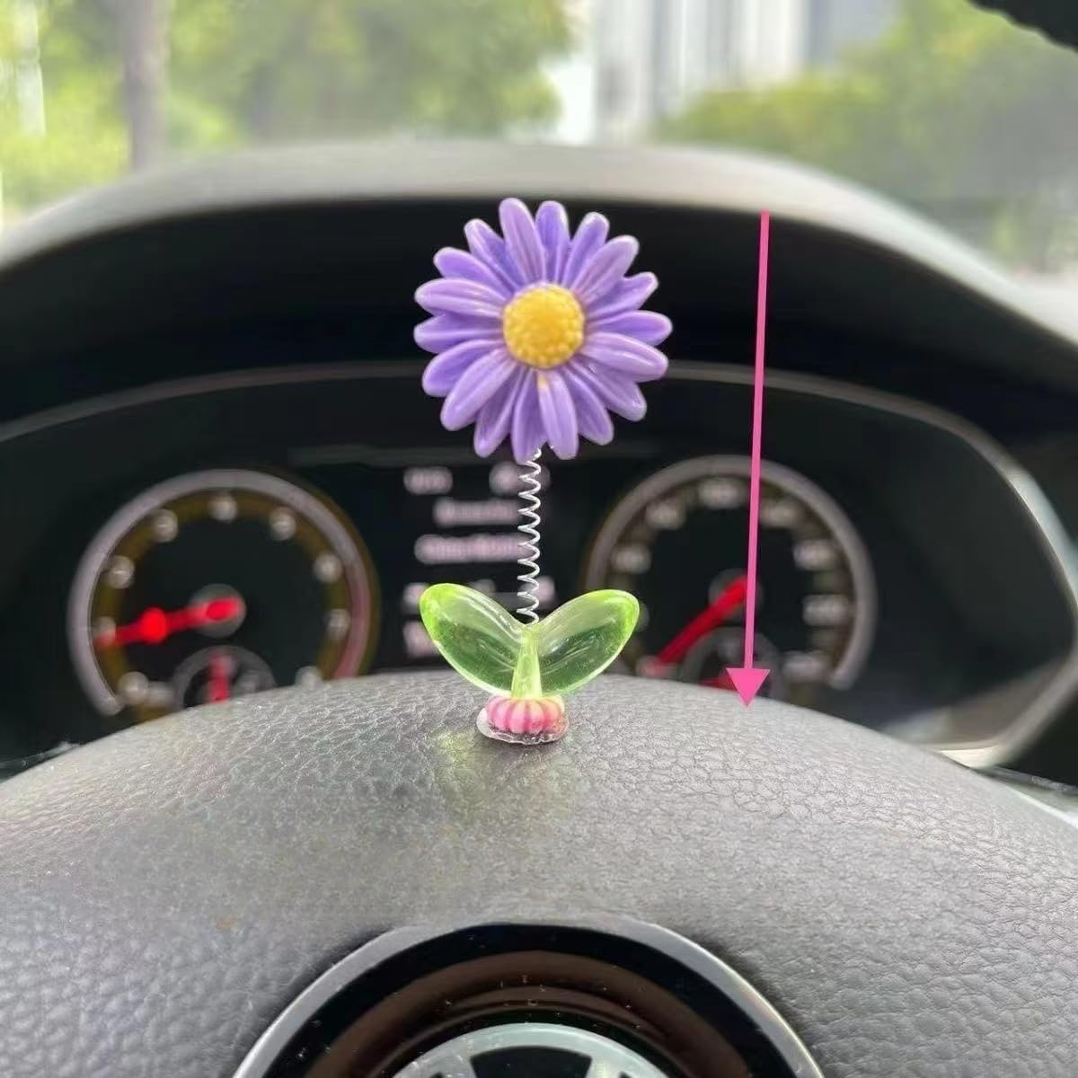 ZWIK.shop Resin Car Dashboard Decor Flower (5Pcs) | Cute Mini Shaking Head Dancing Sunflowers Car Interior Decoration Accessories | Mirror Decorative Ornaments| (Multicolor) - Image 9 thumbnail