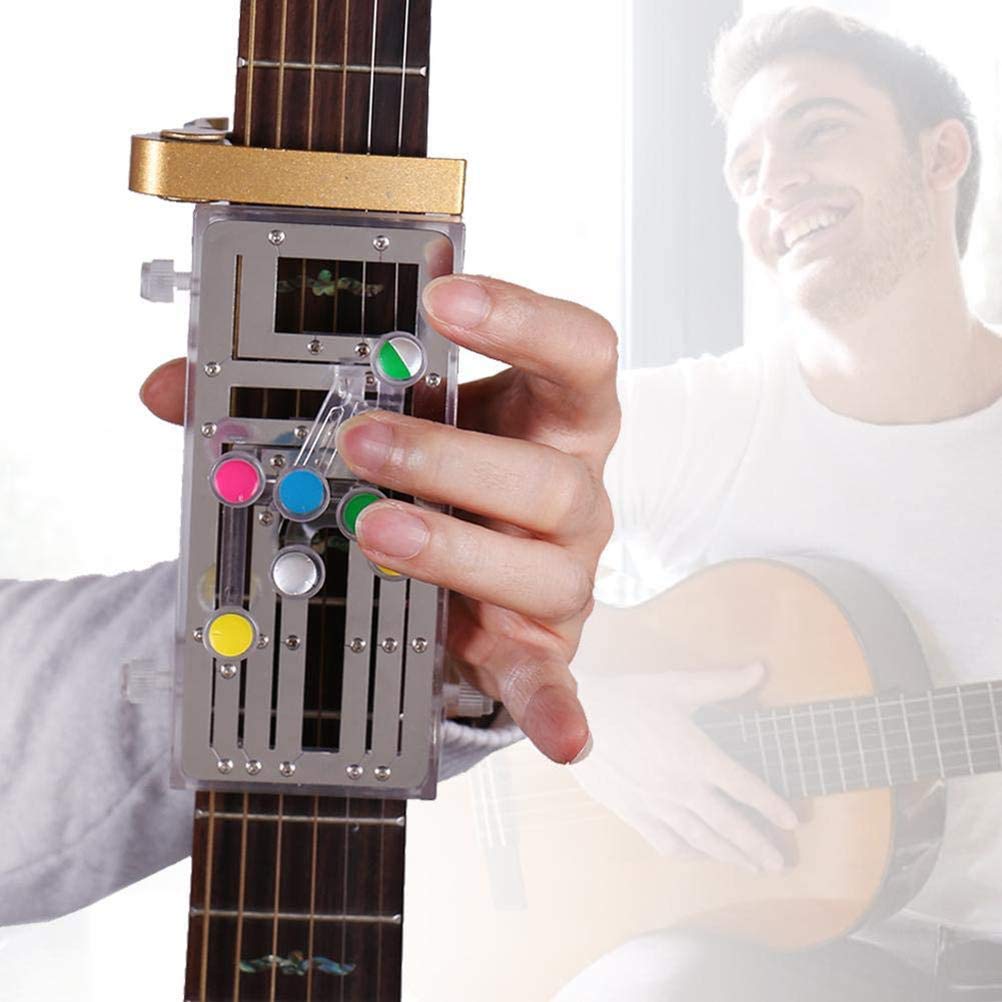 Strumento per la pratica di corde per chitarra, con tasto, assistente per chitarra per principianti, strumento per la pratica degli accordi, comodo 6 accordi universali