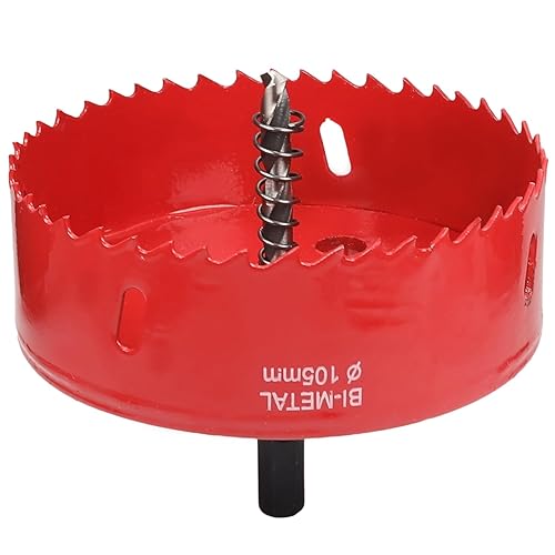 Bettomshin 1 sierra de agujero bimetálico de 4.1 pulgadas de diámetro, sierra para paneles de yeso de 0.984in de profundidad, brocas profesionales Bettomshin 1 sierra de agujero bimetálico de 4.1 pulgadas de diámetro, sierra para paneles de yeso de 0.984in de profundidad, brocas profesionales