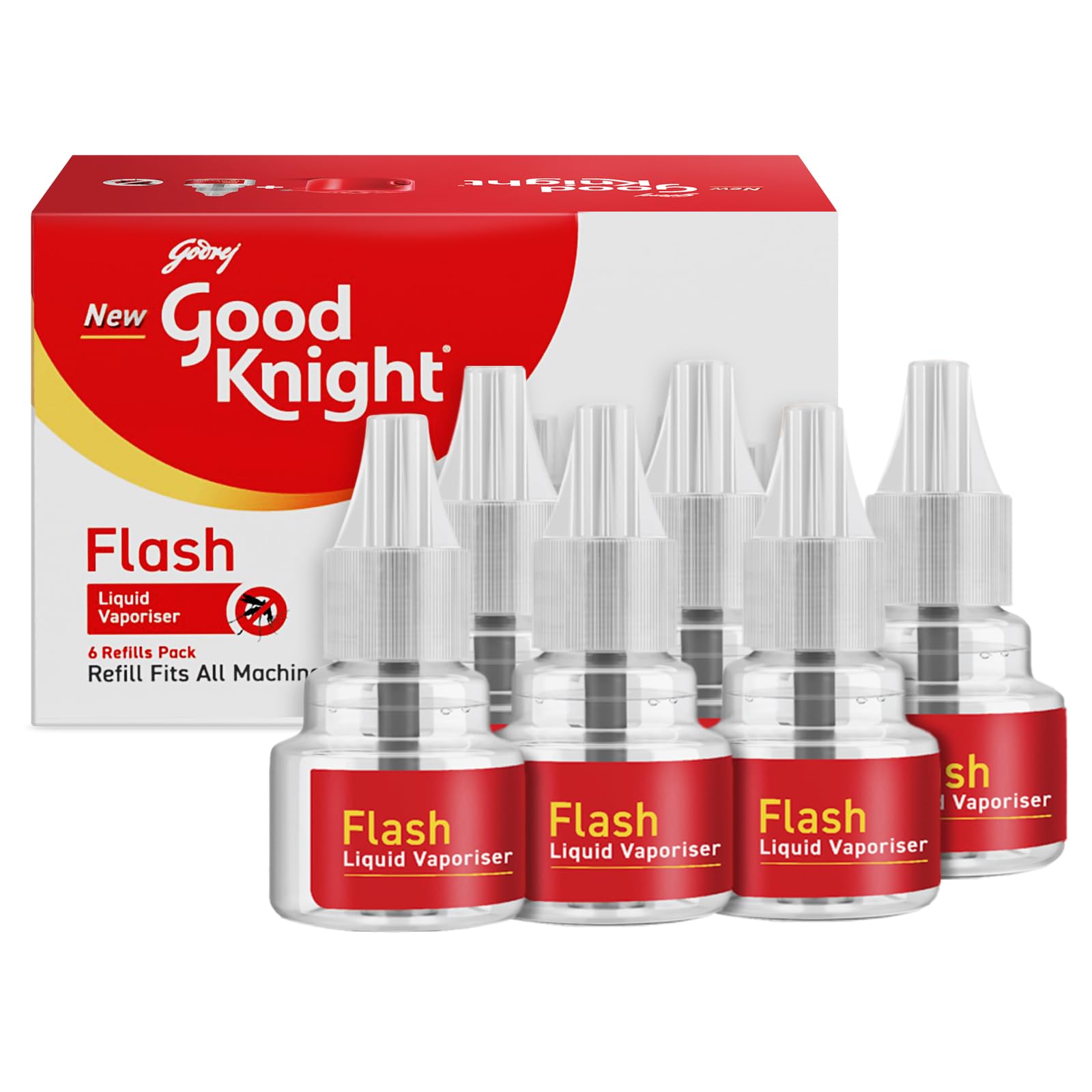 Good knight Flash Liquid Vaporiser – Pack of 6 (45ml each) | 2x Faster Than Before | Mosquito Repellent Refill | India’s Most Powerful Liquid Vaporizer discount deal