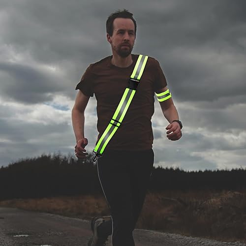 Miniatura 5 de Equipo de correr reflectante y brazalete reflectante, cinturón de alta visibilidad, correa reflectante para el hombro, banda reflectante para el