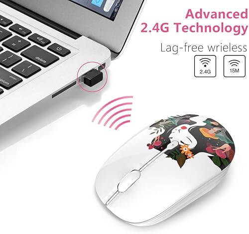 Miniatura 4 de Ratón inalámbrico con nano receptor para PC, portátil, portátil, computadora, MacBook, menos ruido, ratones ópticos móviles portátiles